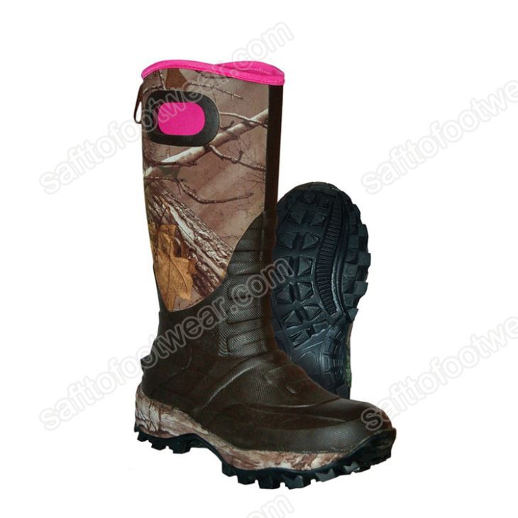 Botas impermeáveis ​​de borracha para exterior com sola resistente